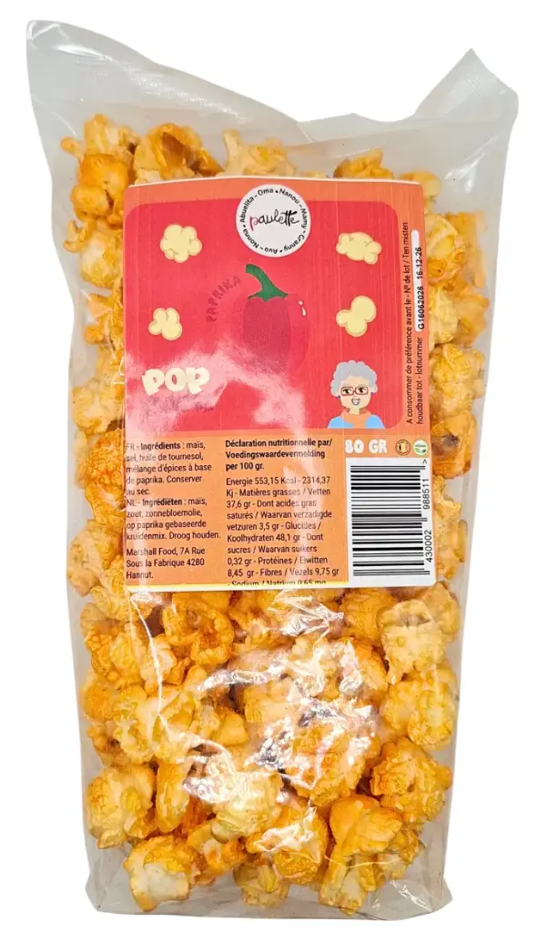 Pop corn Paulette - Paprika 60gr (x12) 