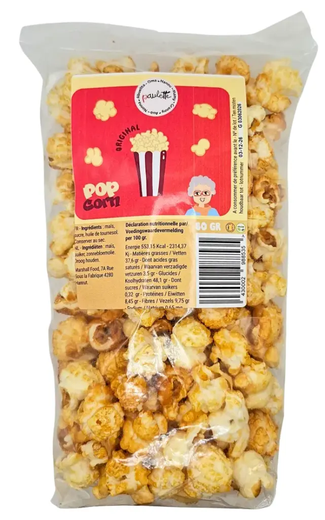 Pop corn Paulette - Original 80gr (x12)