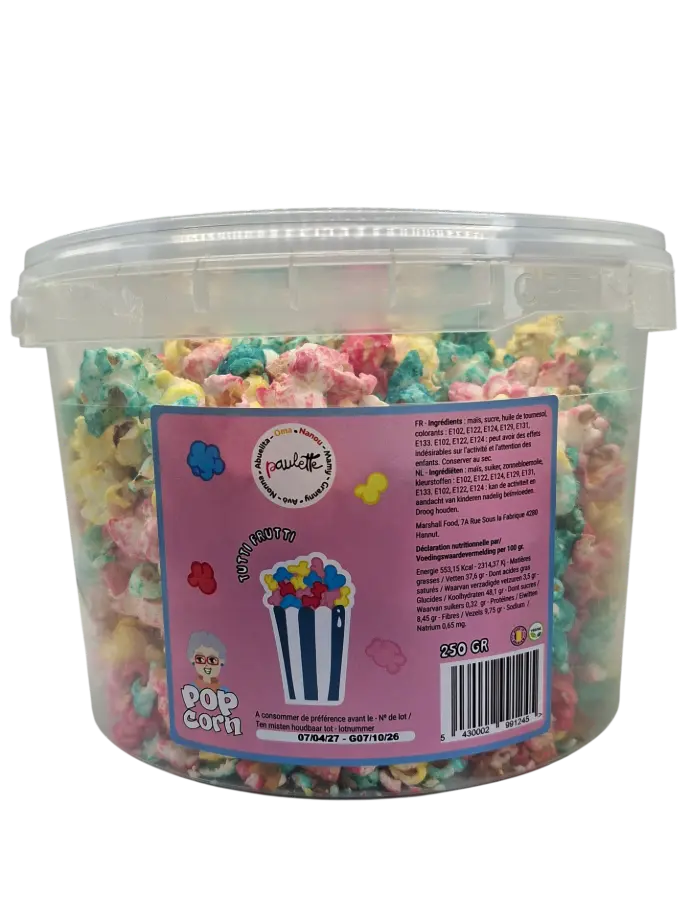 Grand Pop corn Paulette - Tutti frutti 250 gr (x1) 