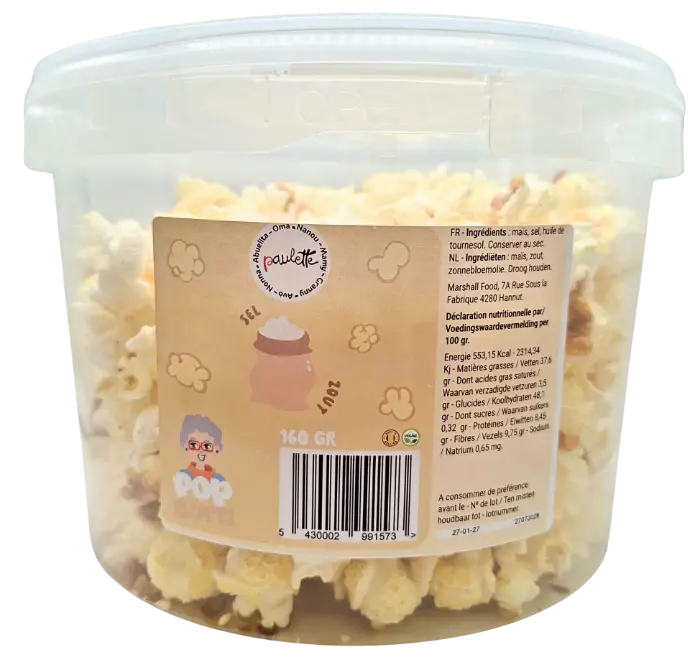 Grand Pop corn Paulette - Sel 160 gr (x1)  